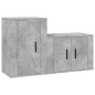 vidaXL Set de muebles de TV 2 pzas madera contrachapada gris hormigón vidaXL Set de muebles de TV 2 pzas madera contrachapada gris hormigón