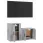 vidaXL Set de muebles de TV 2 pzas madera contrachapada gris hormigón vidaXL Set de muebles de TV 2 pzas madera contrachapada gris hormigón