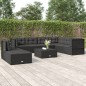 vidaXL Set de muebles de jardín 8 pzas y cojines ratán sintético negro vidaXL Set de muebles de jardín 8 pzas y cojines ratán sintético negro
