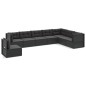 vidaXL Set de muebles de jardín 8 pzas y cojines ratán sintético negro vidaXL Set de muebles de jardín 8 pzas y cojines ratán sintético negro