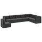 vidaXL Set de muebles de jardín 8 pzas y cojines ratán sintético negro vidaXL Set de muebles de jardín 8 pzas y cojines ratán sintético negro