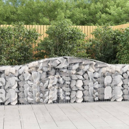 vidaXL Cestas de gaviones 25 uds forma de arco hierro 400x50x80/100 cm