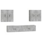 vidaXL Set de muebles de TV 6 pzas madera contrachapada gris hormigón