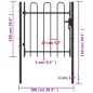 vidaXL Cancela de valla con una puerta y arcos acero negro 1x1 m vidaXL Cancela de valla con una puerta y arcos acero negro 1x1 m
