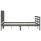 vidaXL Estructura de cama con cabecero madera maciza gris 140x190 cm vidaXL Estructura de cama con cabecero madera maciza gris 140x190 cm
