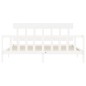 vidaXL Estructura cama de matrimonio con cabecero madera maciza blanco