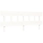 vidaXL Estructura cama de matrimonio con cabecero madera maciza blanco