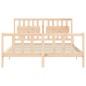 vidaXL Estructura de cama de matrimonio con cabecero madera maciza