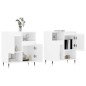 vidaXL Aparadores 2 uds madera contrachapada blanco brillo vidaXL Aparadores 2 uds madera contrachapada blanco brillo