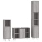 vidaXL Set de muebles de baño 3 pzas madera contrachapada gris sonoma vidaXL Set de muebles de baño 3 pzas madera contrachapada gris sonoma