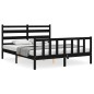 vidaXL Estructura de cama con cabecero madera maciza negro 160x200 cm vidaXL Estructura de cama con cabecero madera maciza negro 160x200 cm