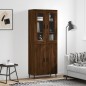 vidaXL Aparador alto madera contrachapada marrón roble 69,5x34x180 cm