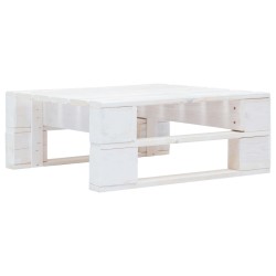 vidaXL Otomana de palés para jardín madera blanco