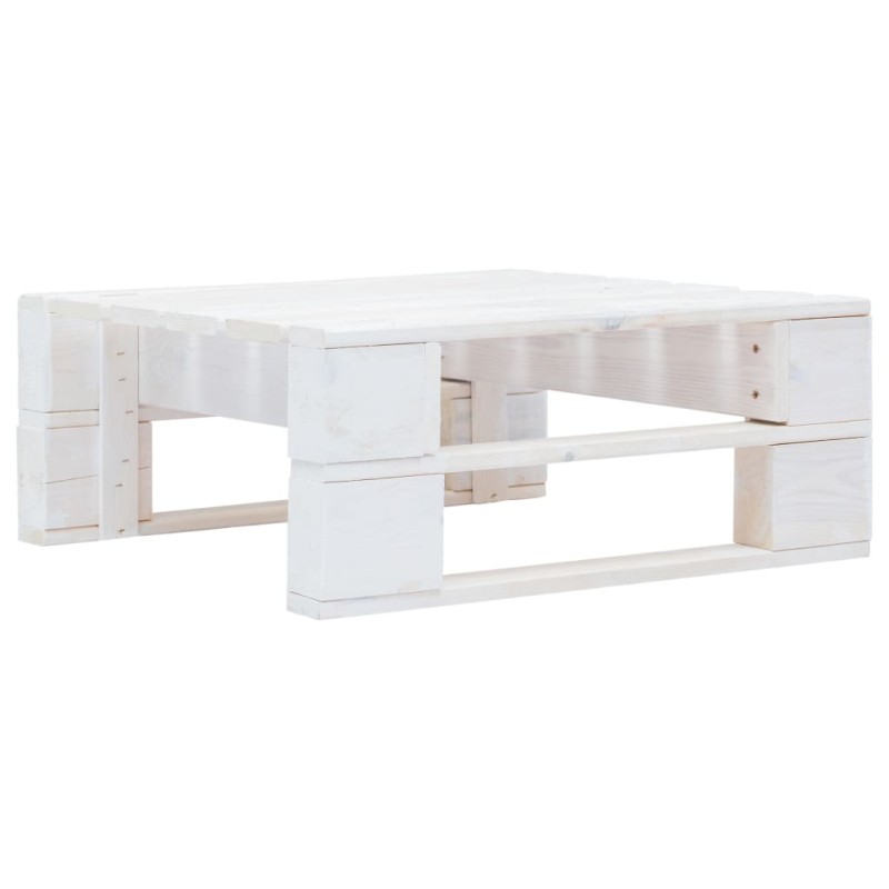 vidaXL Otomana de palés para jardín madera blanco
