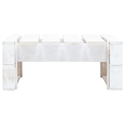 vidaXL Otomana de palés para jardín madera blanco