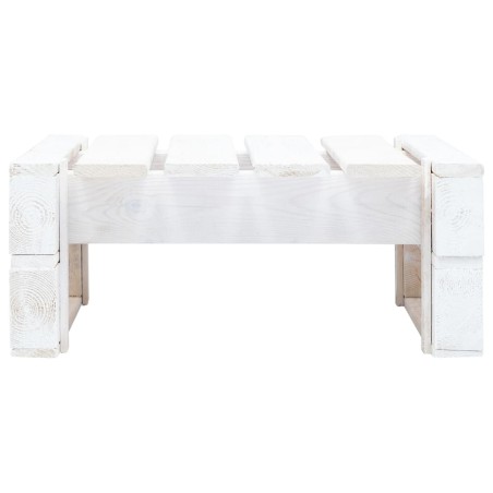 vidaXL Otomana de palés para jardín madera blanco