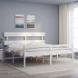 vidaXL Cama matrimonio personas mayores cabecero madera maciza blanco vidaXL Cama matrimonio personas mayores cabecero madera maciza blanco