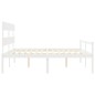 vidaXL Cama matrimonio personas mayores cabecero madera maciza blanco vidaXL Cama matrimonio personas mayores cabecero madera maciza blanco