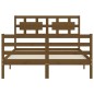vidaXL Estructura cama y cabecero madera maciza marrón miel 140x200 cm