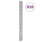 vidaXL Postes de valla de jardín 10 uds acero galvanizado plata 220 cm vidaXL Postes de valla de jardín 10 uds acero galvanizado plata 220 cm
