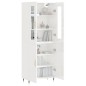 vidaXL Aparador alto madera contrachapada blanco brillo 69,5x34x180 cm