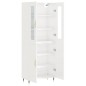 vidaXL Aparador alto madera contrachapada blanco brillo 69,5x34x180 cm