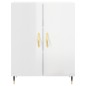 vidaXL Aparador alto madera contrachapada blanco brillo 69,5x34x180 cm