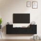vidaXL Set de muebles para TV 4 piezas madera contrachapada negro vidaXL Set de muebles para TV 4 piezas madera contrachapada negro