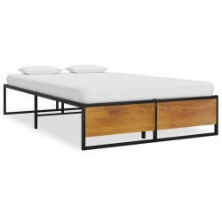 vidaXL Estructura de cama de metal negra 120x200 cm