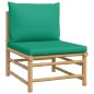 vidaXL Set de muebles de jardín 6 piezas bambú con cojines verde vidaXL Set de muebles de jardín 6 piezas bambú con cojines verde