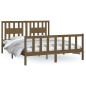 vidaXL Estructura cama con cabecero madera pino marrón miel 150x200cm vidaXL Estructura cama con cabecero madera pino marrón miel 150x200cm