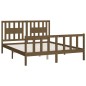vidaXL Estructura cama con cabecero madera pino marrón miel 150x200cm vidaXL Estructura cama con cabecero madera pino marrón miel 150x200cm