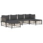 vidaXL Juego de muebles de jardín 6 pzas cojines antracita ratán PE vidaXL Juego de muebles de jardín 6 pzas cojines antracita ratán PE