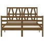 vidaXL Estructura de cama matrimonio con cabecero madera marrón miel vidaXL Estructura de cama matrimonio con cabecero madera marrón miel