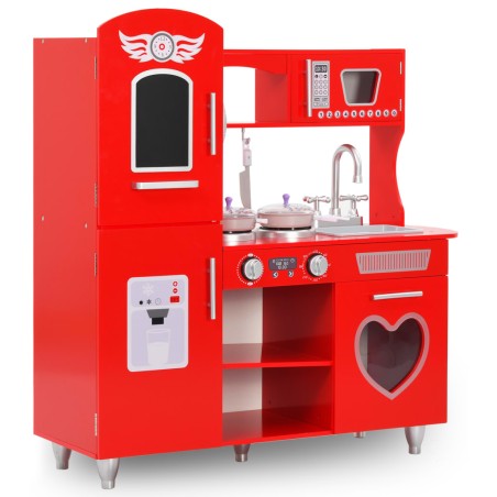 vidaXL Cocinita de juguete MDF roja 80x31x89 cm 