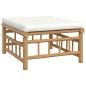 vidaXL Set de muebles de jardín 7 piezas bambú y cojines blanco crema vidaXL Set de muebles de jardín 7 piezas bambú y cojines blanco crema