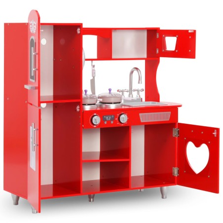 vidaXL Cocinita de juguete MDF roja 80x31x89 cm 