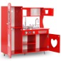 vidaXL Cocinita de juguete MDF roja 80x31x89 cm vidaXL Cocinita de juguete MDF roja 80x31x89 cm