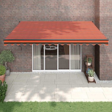 vidaXL Toldo retráctil automático naranja y marrón 4x3 m