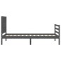vidaXL Estructura de cama con cabecero madera maciza gris 90x200 cm vidaXL Estructura de cama con cabecero madera maciza gris 90x200 cm