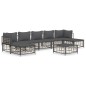 vidaXL Juego de muebles de jardín 8 pzas y cojines ratán PE antracita vidaXL Juego de muebles de jardín 8 pzas y cojines ratán PE antracita