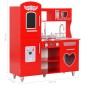 vidaXL Cocinita de juguete MDF roja 80x31x89 cm vidaXL Cocinita de juguete MDF roja 80x31x89 cm