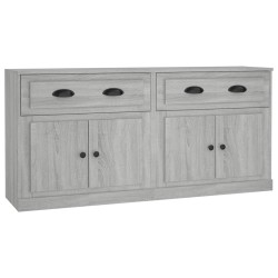 vidaXL Aparadores 2 piezas madera contrachapada gris Sonoma