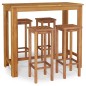 vidaXL Mesa y taburetes altos de jardín 5 pzas madera maciza acacia vidaXL Mesa y taburetes altos de jardín 5 pzas madera maciza acacia