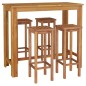 vidaXL Mesa y taburetes altos de jardín 5 pzas madera maciza acacia vidaXL Mesa y taburetes altos de jardín 5 pzas madera maciza acacia
