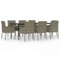 vidaXL Set comedor jardín 9 pzas y cojines ratán sintético negro gris vidaXL Set comedor jardín 9 pzas y cojines ratán sintético negro gris