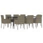 vidaXL Set comedor jardín 9 pzas y cojines ratán sintético negro gris vidaXL Set comedor jardín 9 pzas y cojines ratán sintético negro gris