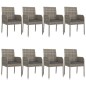 vidaXL Set comedor jardín 9 pzas y cojines ratán sintético negro gris vidaXL Set comedor jardín 9 pzas y cojines ratán sintético negro gris