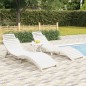 vidaXL Tumbonas con mesa 2 uds madera maciza de acacia blanco vidaXL Tumbonas con mesa 2 uds madera maciza de acacia blanco