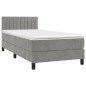vidaXL Cama box spring colchón y LED terciopelo gris claro 80x200 cm vidaXL Cama box spring colchón y LED terciopelo gris claro 80x200 cm